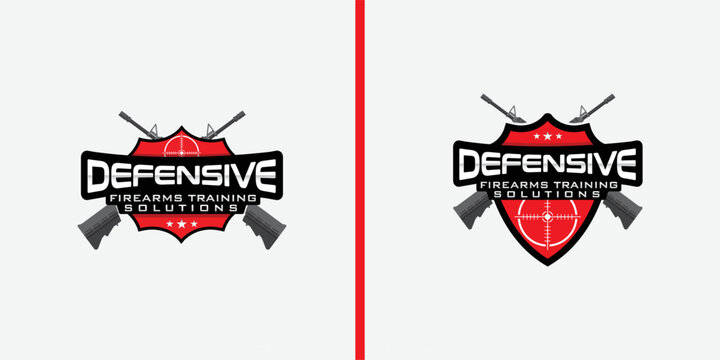 firearm shooting range logo with shield