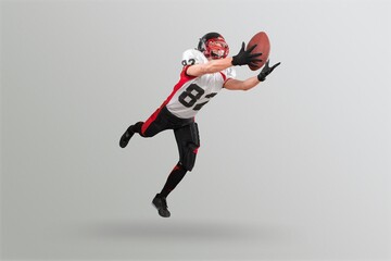 American football male player with ball