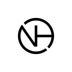 NH letter mark abstract circle logo design - monogram logo