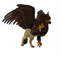 Griffin or griffon a legendary creature with the body of a lion, the head and wings of an eagle