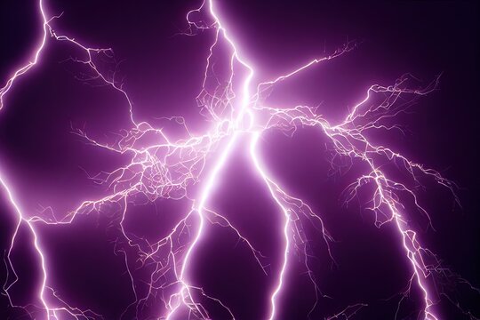 3D rendered computer generated image of a colorful purple electrical storm. Tornado vortex with bright violet electricity lightning storm background wallpaper