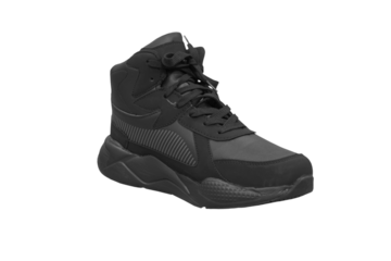 winter sneakers isolated on a white background,Black winter sneakers isolated on white background.