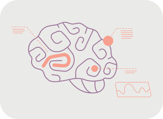 Brain areas scan. Neurology function medical infographic