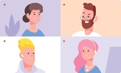 Video chat shared screen. Virtual conference call