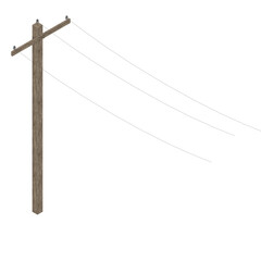 3d rendering illustration of a telephone pole