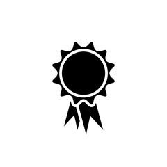 Medal with ribbon vector icons of sport prize, reward certificate, winner trophy or champion honor award.