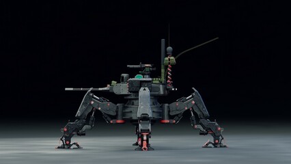 Spider tank Robot 15 , mech design © ART3DStudio
