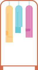 Clothes rack icon. Home wardrobe storing hanger