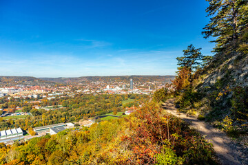 Fototapeta na wymiar Kleine Herbstwanderung durch die Landschaft von Jena - Thüringen - Deutschland