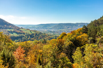 Obraz premium Kleine Herbstwanderung durch die Landschaft von Jena - Thüringen - Deutschland