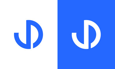 JD, DJ initial letters monogram name logo icon