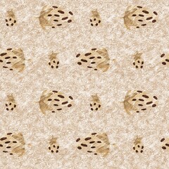 Brown linen strawberry vintage seamless pattern. Cottagecore marl retro summer fruit wallpaper. Whimsical sweet healthy berry background. 