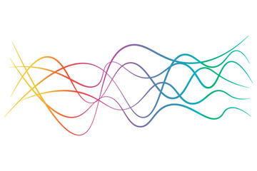 Rainbow wave lines background. Vector illustration.