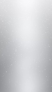 Looped vertical silver shine background with falling artistic snowflakes. Copy space winter vertical animation background.