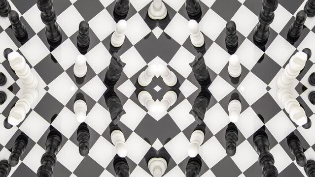 Chess set mirrored patterm