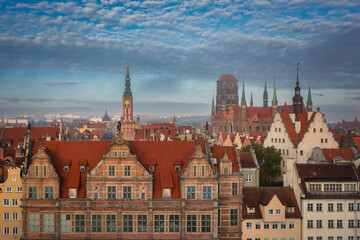 Fototapeta na wymiar The Main Town of Gdansk at autumn, Poland