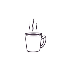 Single vector element isolated on white background. Cup of tea or coffee.