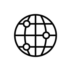 Globe icon in flat design style. Globe symbol. Earth icon isolated on white background. World sign. Vector illustration for graphic design, Web, mobile app