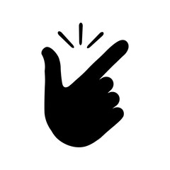 Snap finger like easy icon in flat style. Gesturing symbol isolated on white. Female or male make flicking fingers. Simple abstract icon in black. Vector illustration for graphic design, logo, Web, UI
