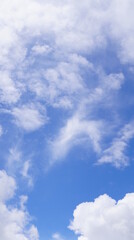 blue sky with clouds from mountain side