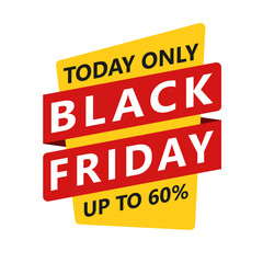 Black Friday sale label. Vector illustration