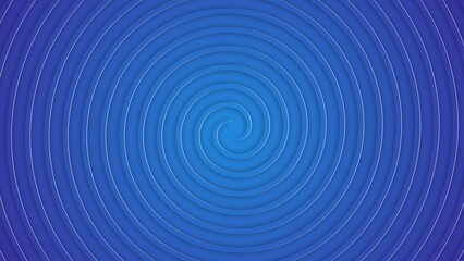 Abstract spiral circles. 3D graphic of blue rings. Computer graphics of circular geometric background for screensaver, wallpaper or presentation. Festive print for holiday, birthday or party.