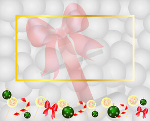 Festive card with a frame for inscription in a delicate one-ton