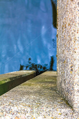 Concrete and metal architecture on the dike and harbor Germany.