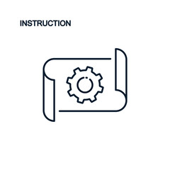Concept instruction, specifications. Vector icon isolated on white background.
