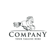 Fototapeta premium unique abstract running horse logo