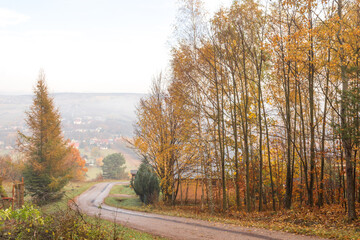 Jesienny widok na Góry Świętokrzyskie - obrazy, fototapety, plakaty
