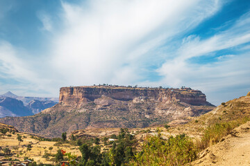 Table top mountain with the Debre Damo Monastery, Ethiopia