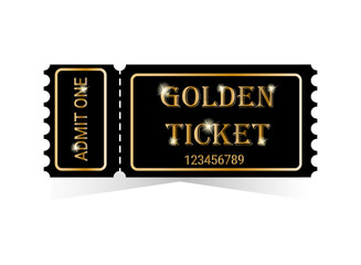 Golden ticket vector illustration