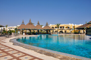 Fototapeta na wymiar Egyptian Hotel on the Red Sea, Sharm El Sheikh