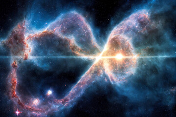 Deep space illustration of galaxy. Nebula. Star cluster.	