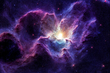 Fototapeta na wymiar Deep space illustration of galaxy. Nebula. Star cluster. 