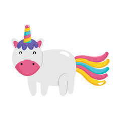 cartoon happy unicorn icon