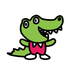 Fototapeta premium green crocodile character design isolated , graphic design for presentation, marketing, art, illustration, t-shirt design, cartoon, comic, advertising, online media