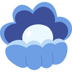 Underwater world. Shell with pearl