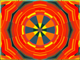 Abstract, Circular Colours, Shapes and Shades, within a Border    digital art