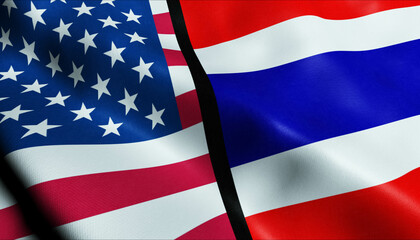 Thailand and USA Merged Flag Together A Concept of Realations