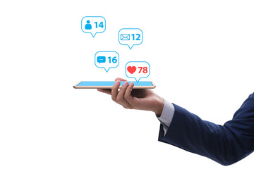 Businessman in the communication concept