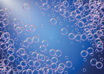 Soap bubble. Detergent bath foam and suds for bathtub. Shampoo.