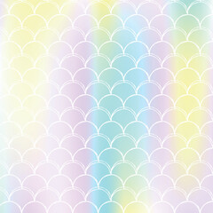 Holographic scale background with gradient mermaid.