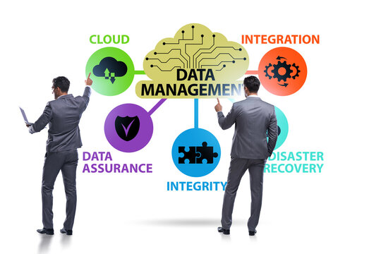 Data management concept with business people