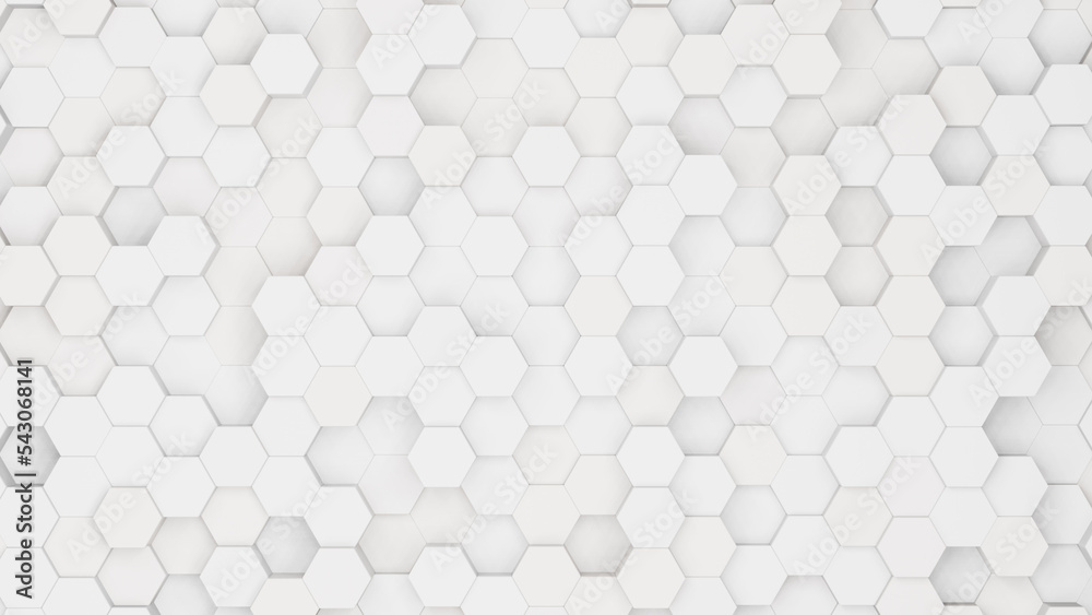 Poster Realistic abstract honeycomb background. 3d rendering.