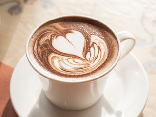 hot chocolate Heart decoration in white glass