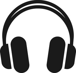Headphone icon in png. Headset symbol. Earphone in black. Headphone on transparent background. Music symbol in black