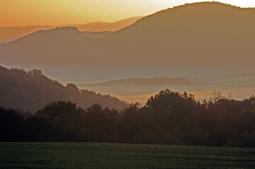 Beautiful Dawn over the Hills