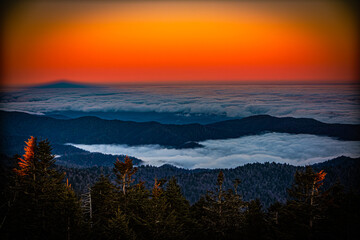 Sunrise Smoky Mountain Clouds